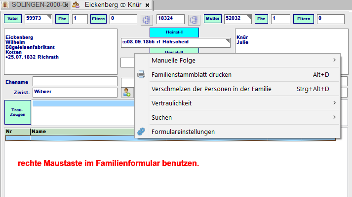 Re MT im Familienformular