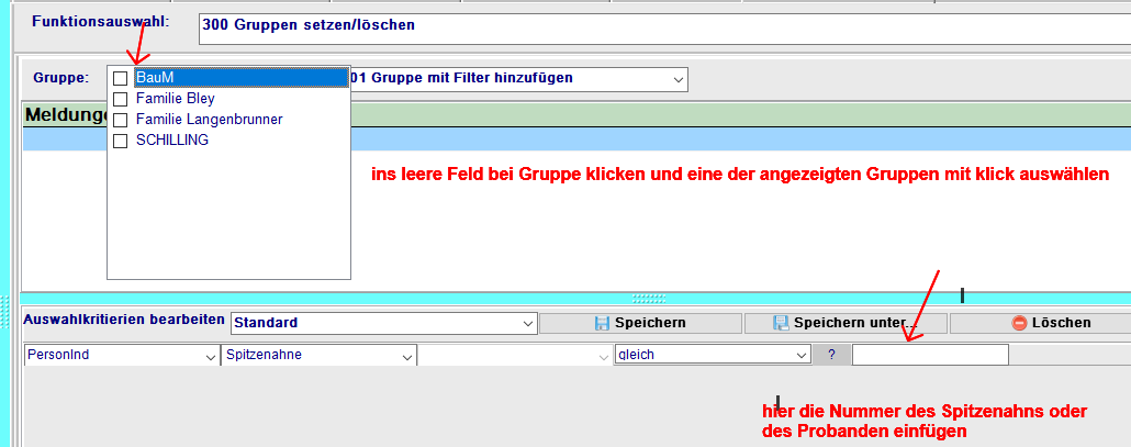Gruppenfilte auswerenr