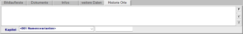 Angedockte Panels: Tabs Bilder, Dokumente, Prüfung, Zusatzfelder, Historie