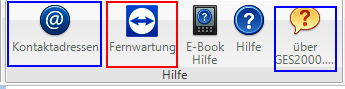 Support-Kontaktformular im GES-2000-Einstellungsdialog